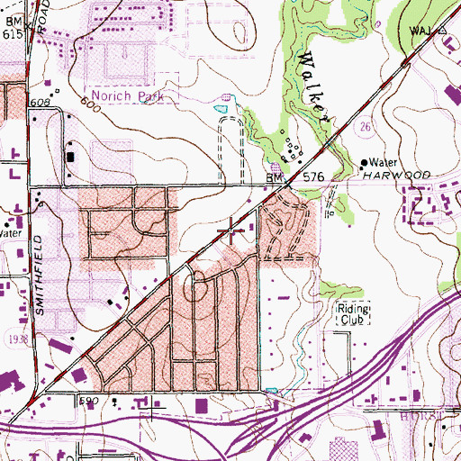Topographic Map of North Hills Community Church, TX
