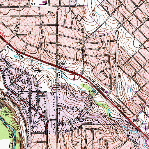 Topographic Map of Northwest Bible Church, TX