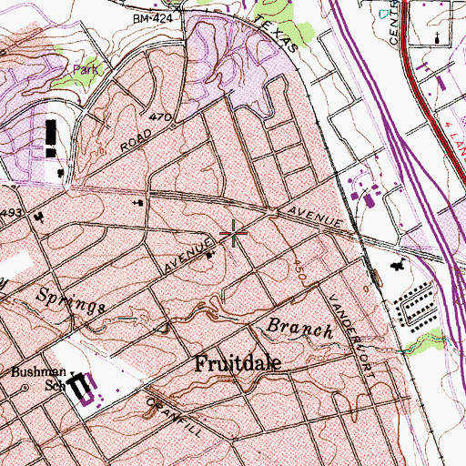 Topographic Map of Oak Grove Missionary Baptist Church, TX