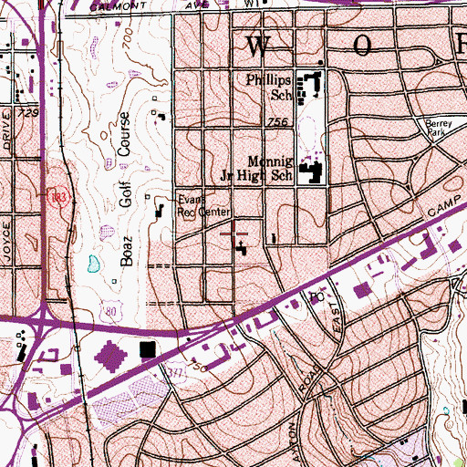Topographic Map of Olive Place Baptist Church, TX