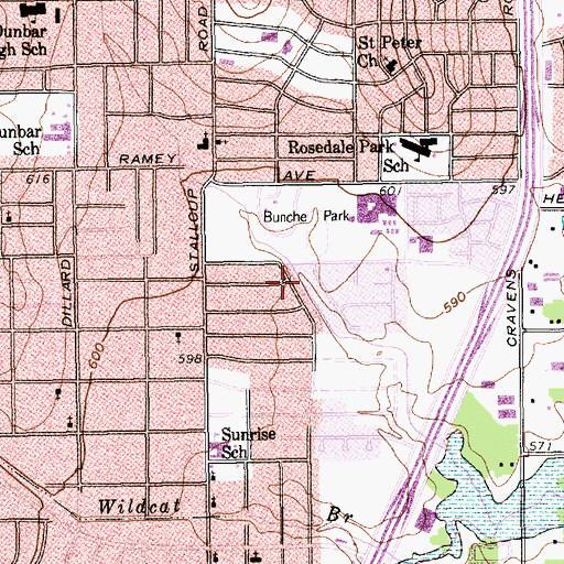 Topographic Map of One Accord Missionary Baptist Church, TX
