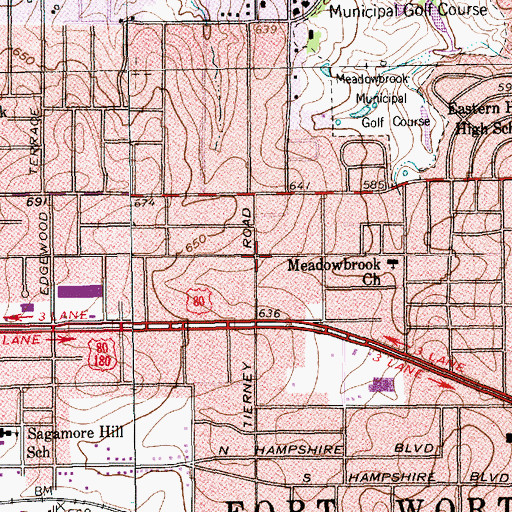 Topographic Map of Our Lady Fatima Catholic Church, TX