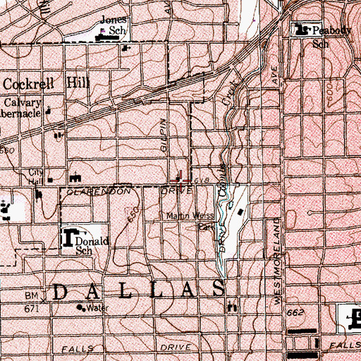 Topographic Map of Our Saviours Lutheran Church, TX