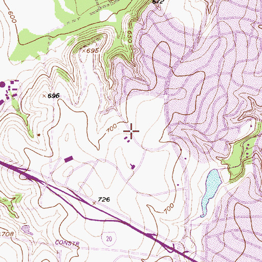 Topographic Map of Overton Park United Methodist Church, TX
