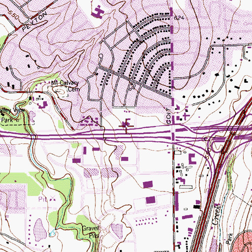 Topographic Map of Park Central Baptist Church, TX