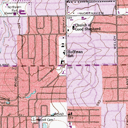 Topographic Map of Peace Mennonite Church, TX