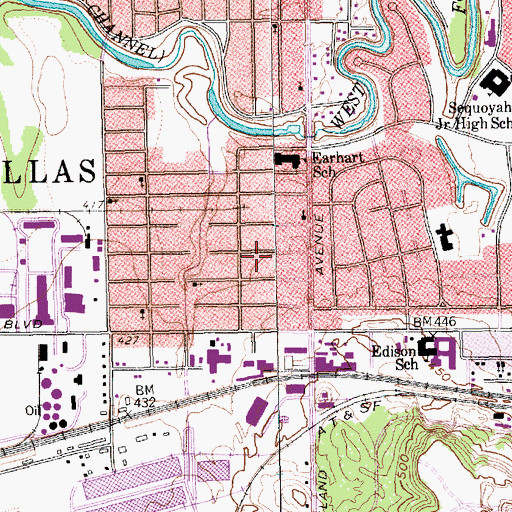 Topographic Map of Peoples Chapel African Methodist Episcopal Church, TX