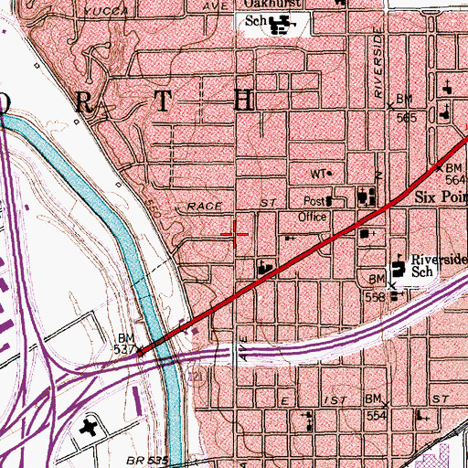 Topographic Map of Prayer of Faith Temple, TX