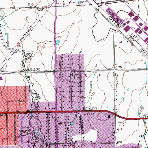 Topographic Map of Primera Iglesia Bautista de Dallas, TX