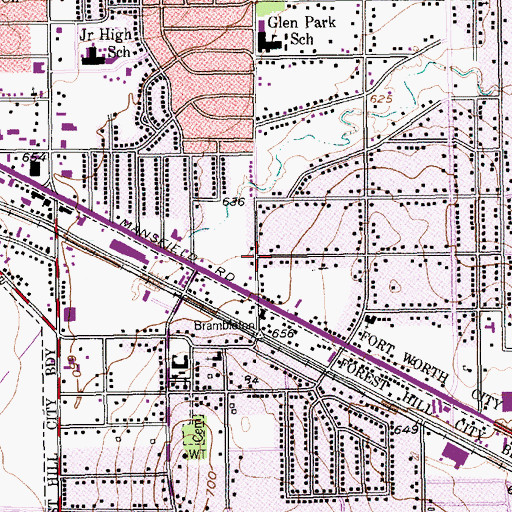 Topographic Map of Prince Memorial Missionary Church, TX