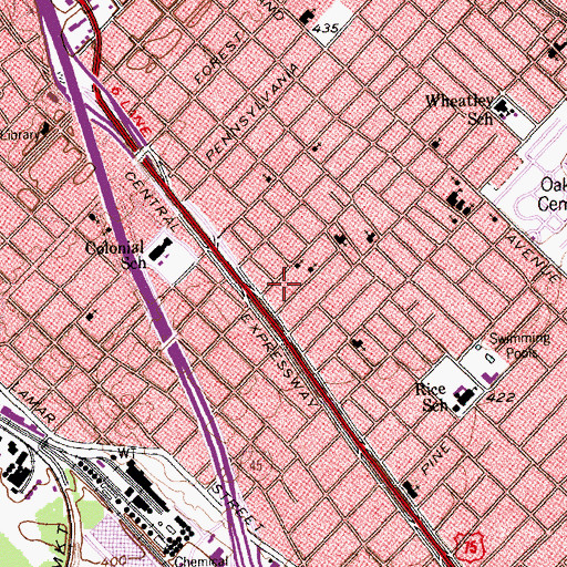 Topographic Map of Rehoboth Deliverence Temple, TX