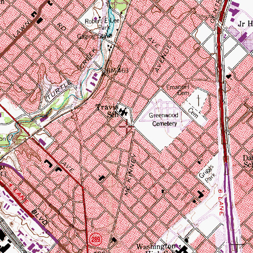 Topographic Map of Reunion Church, TX