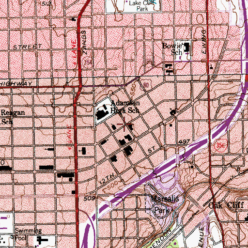 Topographic Map of Revival Tabernacle, TX