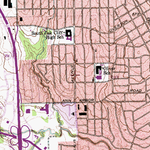 Topographic Map of Rice Chapel African Methodist Episcopal Church, TX