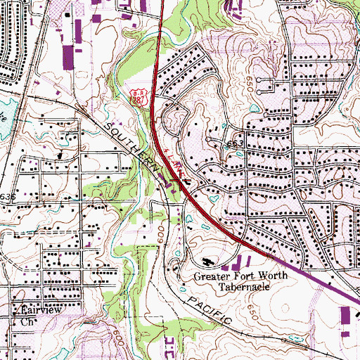 Topographic Map of Rolling Hills Church of God, TX