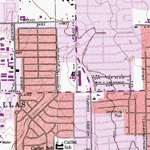 Topographic Map of Royal Haven Baptist Church, TX