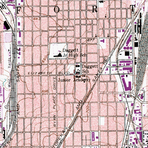 Topographic Map of Saint Johns Episcopal Church, TX