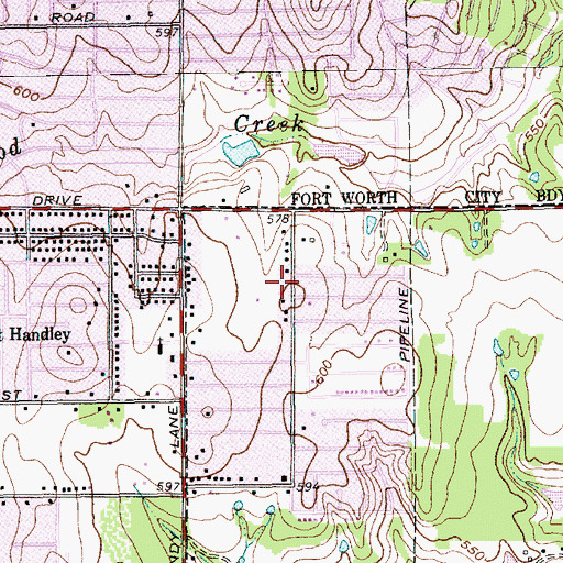 Topographic Map of Saint Matthew United Methodist Church, TX