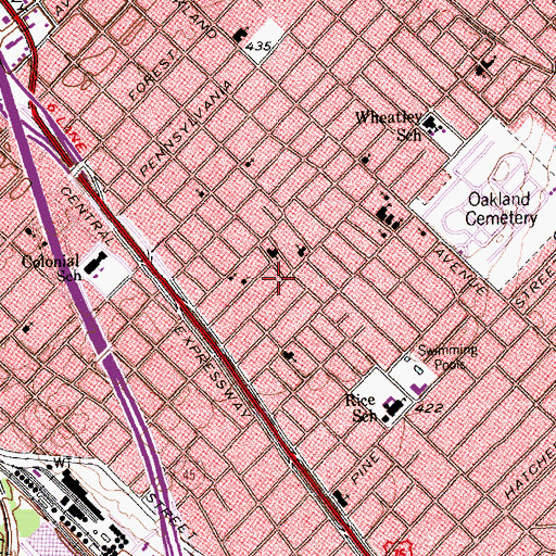 Topographic Map of Saint Paul American Church, TX