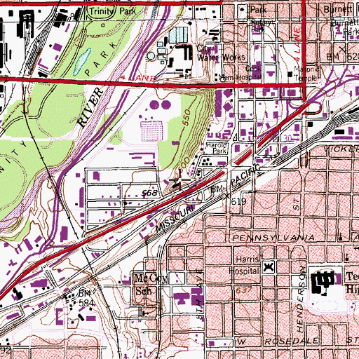 Topographic Map of Saint Paul Lutheran Church, TX