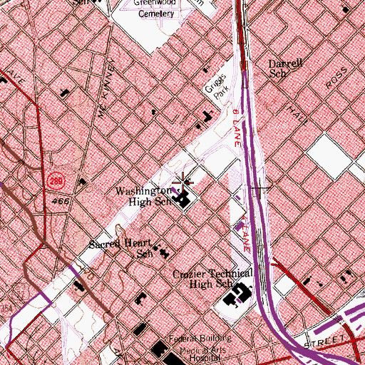 Topographic Map of Saint Paul United Methodist Church, TX