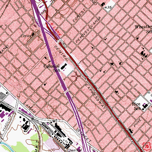 Topographic Map of Saints Eternity Church of God in Christ, TX