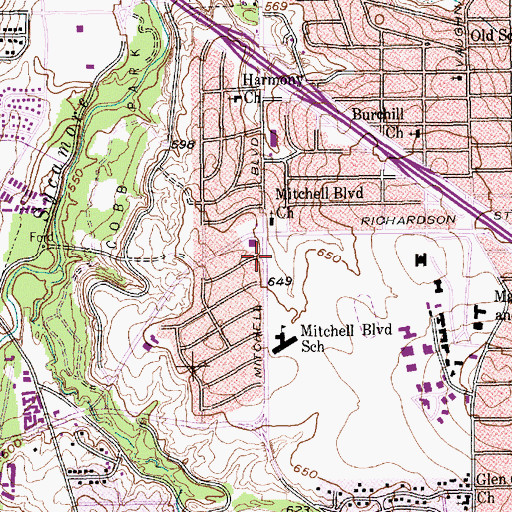 Topographic Map of Salem Missionary Baptist Church, TX