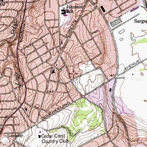 Topographic Map of Seventh Day Adventist Church, TX