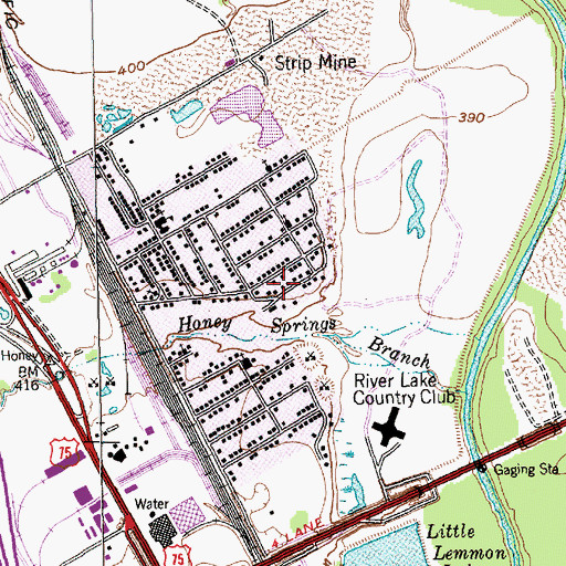 Topographic Map of Shady Grove Primitive Baptist Church, TX