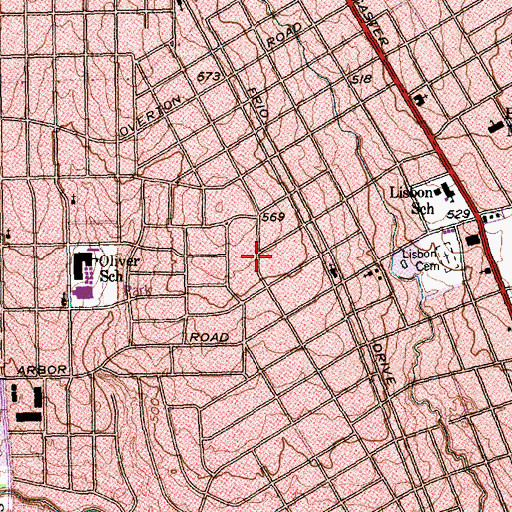 Topographic Map of Shiloh Community Church, TX