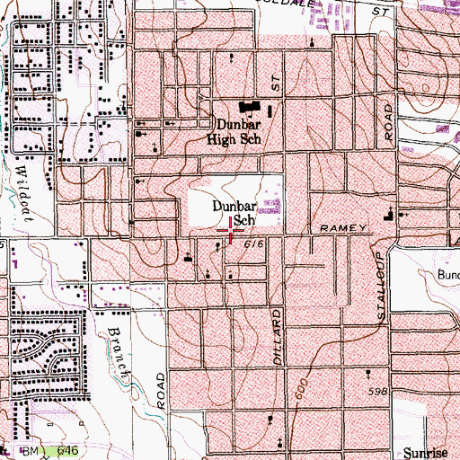 Topographic Map of Shining Light Baptist Church, TX