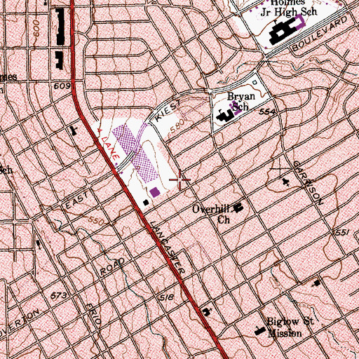 Topographic Map of Son Rise Family Church, TX