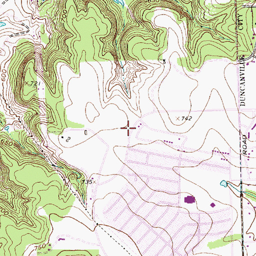 Topographic Map of South Metro Church, TX