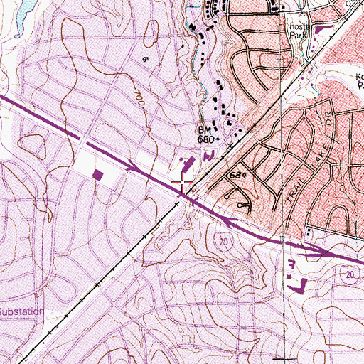 Topographic Map of Southcliff Baptist Church, TX