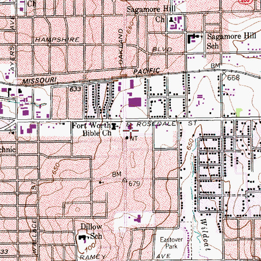 Topographic Map of Spirit and Truth Fellowship Church, TX