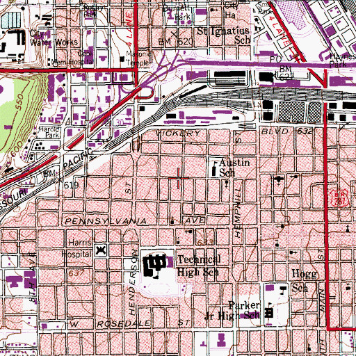 Topographic Map of Spiritual Church of Inner Peace, TX