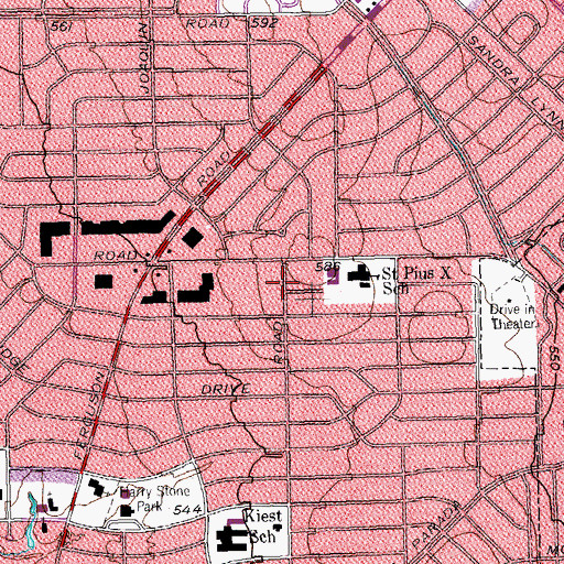 Topographic Map of Spiritual Life Center, TX