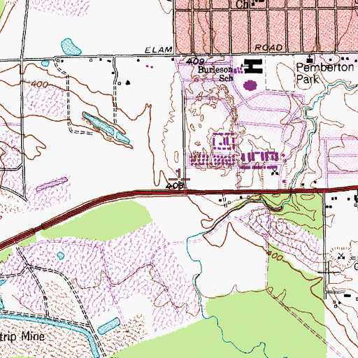 Topographic Map of Strong Arms Church of God in Christ, TX