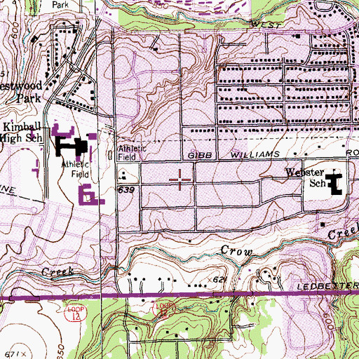 Topographic Map of Temple Baptist Church, TX