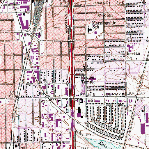 Topographic Map of Templo Palacio Del Rey, TX