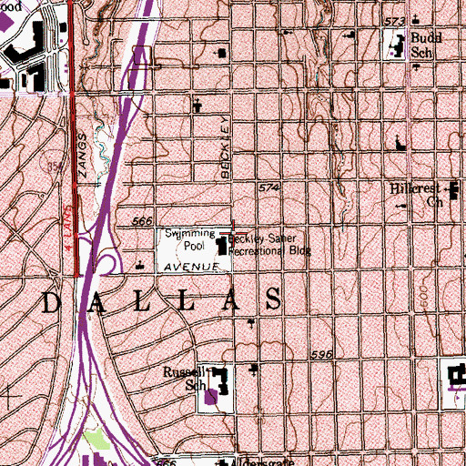 Topographic Map of Tree of Life Baptist Church, TX