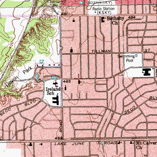 Topographic Map of Umphress Road United Methodist Church, TX