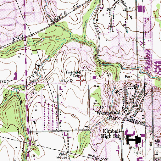 Topographic Map of Unitarian Universalist Church, TX