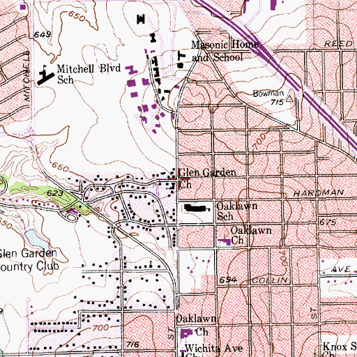 Topographic Map of United Faith Missionary Church, TX