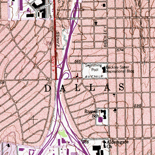 Topographic Map of Universal Church, TX