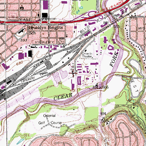 Topographic Map of University Park Church, TX