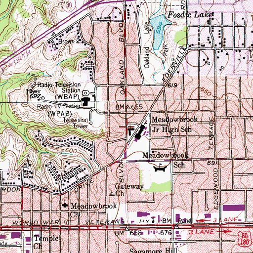 Topographic Map of Victory Temple Worship Center, TX