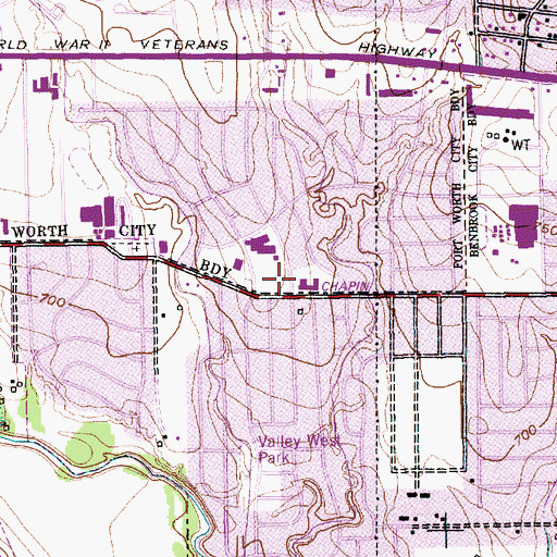 Topographic Map of Western Hills Baptist Church, TX