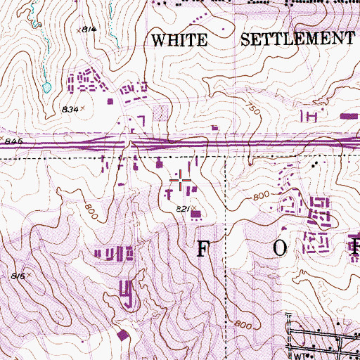 Topographic Map of Western Hills United Methodist Church, TX