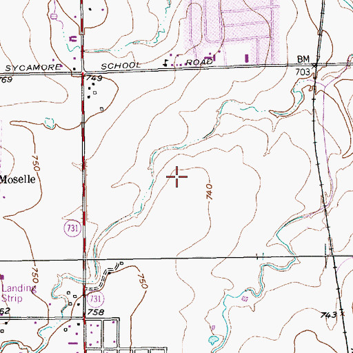 Topographic Map of Willow Creek Baptist Church, TX